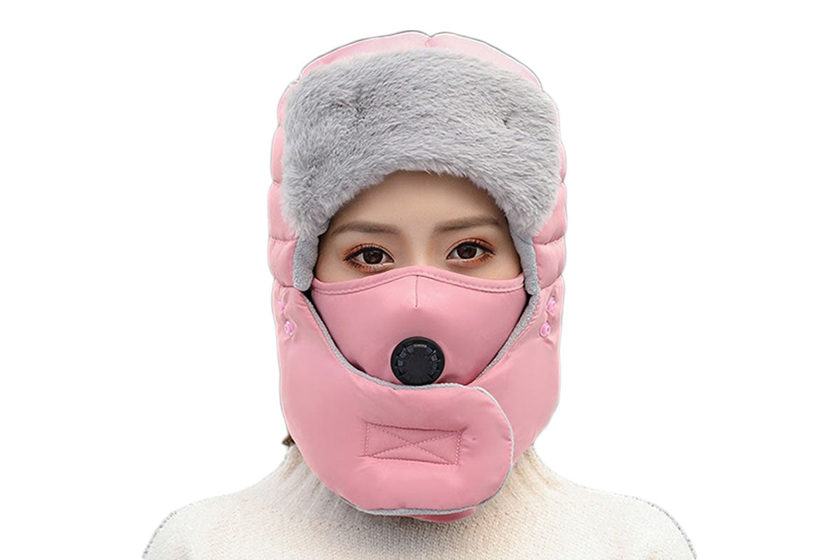 Winter Ski Hat with Detachable Goggles Warm Snow Sports Headwear for Men Women