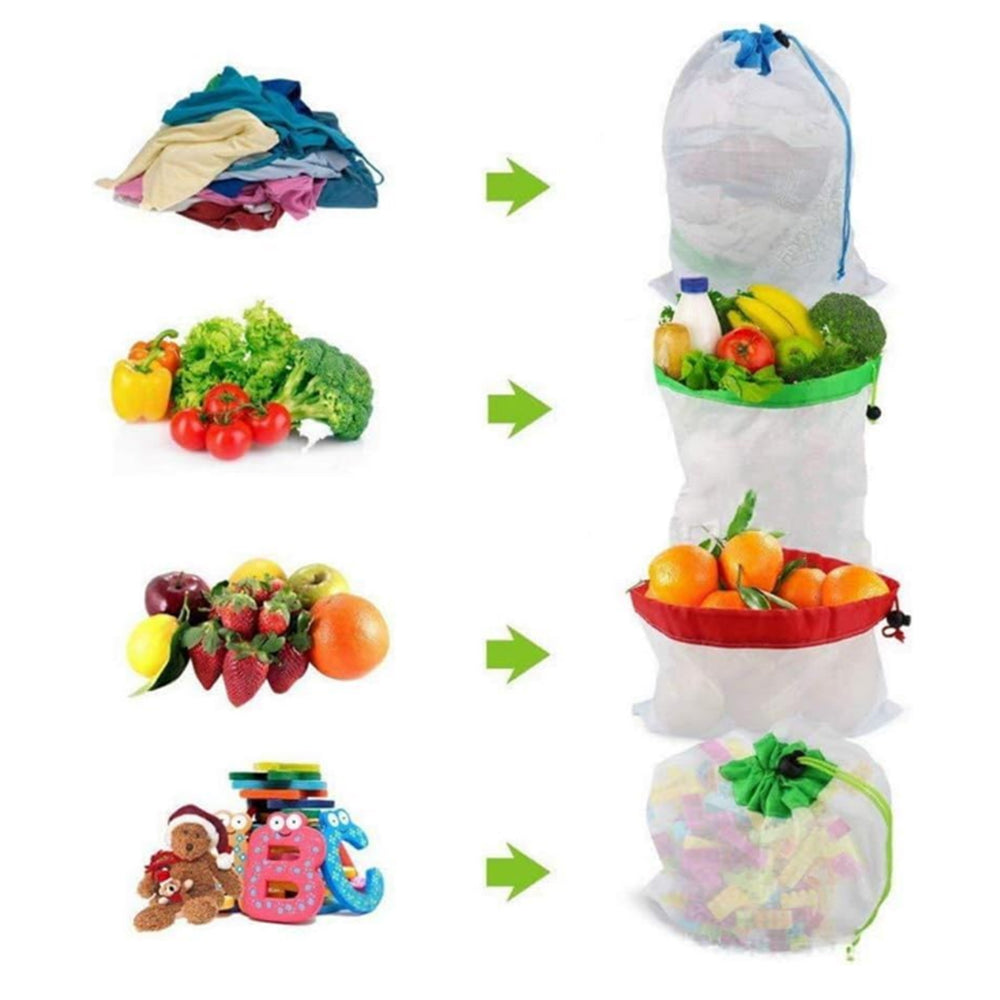 24Pcs Reusable Produce Mesh Bags for Fruit and Vegetable