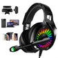 Wired Over-Ear Gaming Headset with LED RGB Lights and Mic