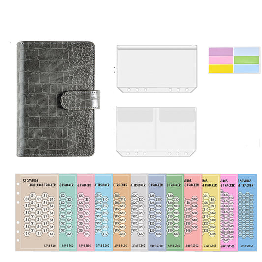 2-in-1 A6 Money Saving Zipper Cash Storage Binder
