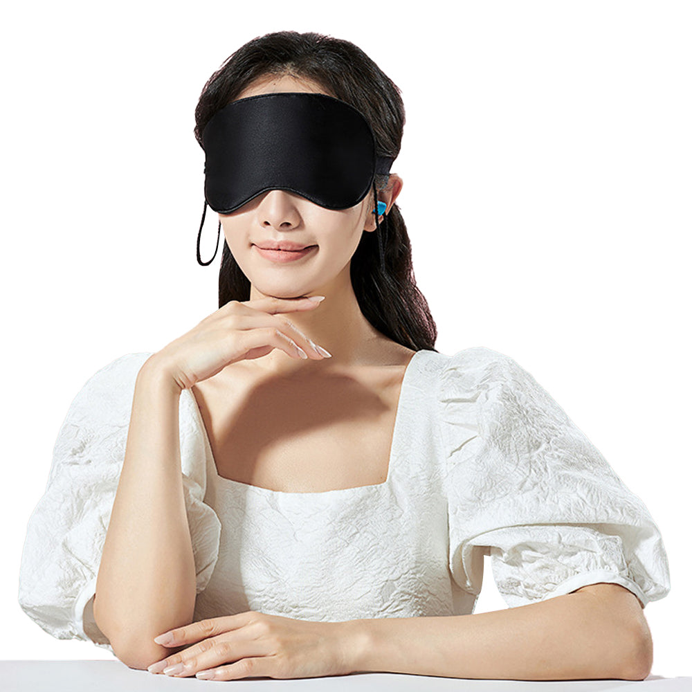 Soft Curved Sleep Eye Masks with Adjustable Strap Soft Foam Ear Plugs