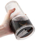 2Pcs Iced Coffee Cups with Lid Ribbed Glass Tumbler with Straw Leak Proof Reusable for To Go