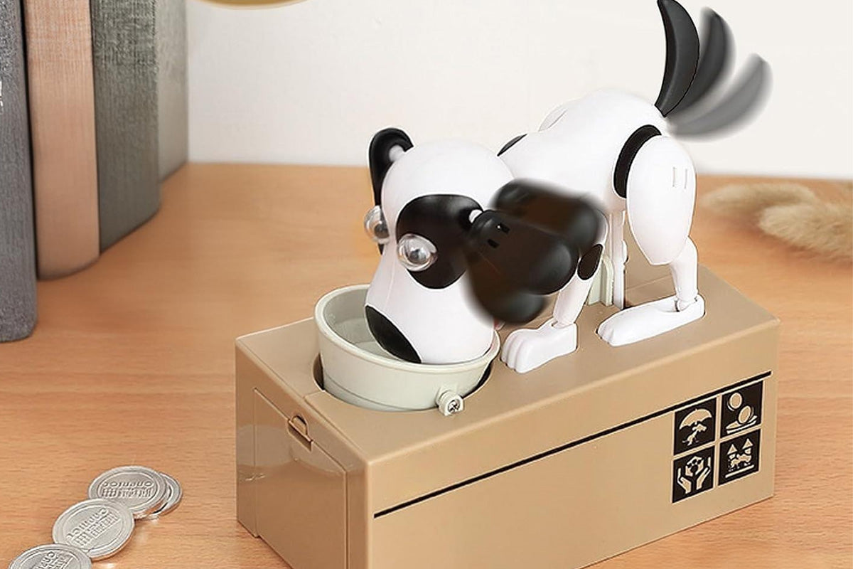 Robotic Eating Dog Coin Bank Electric Coin Bank for Little Ones