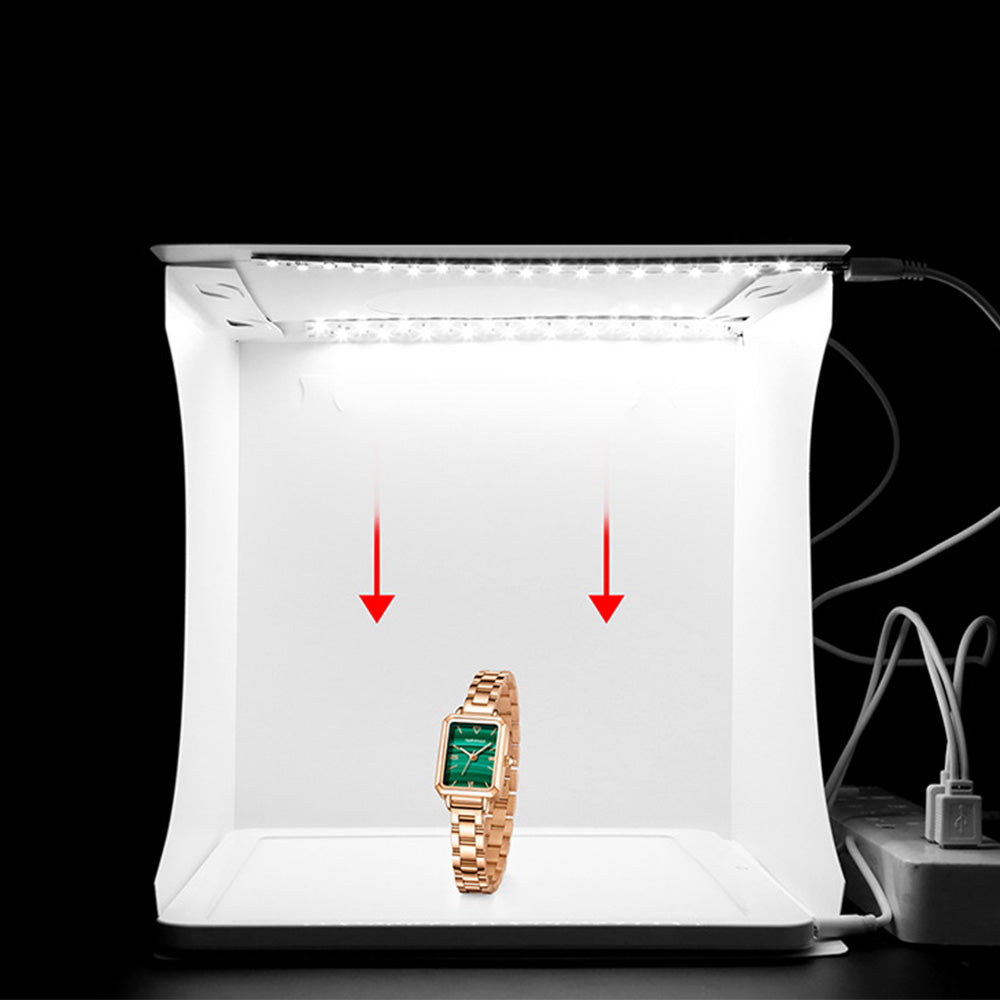 Photo Light Tent with LED 6 Backdrops Foldable Photo Studio Light Box for Jewelry Watch