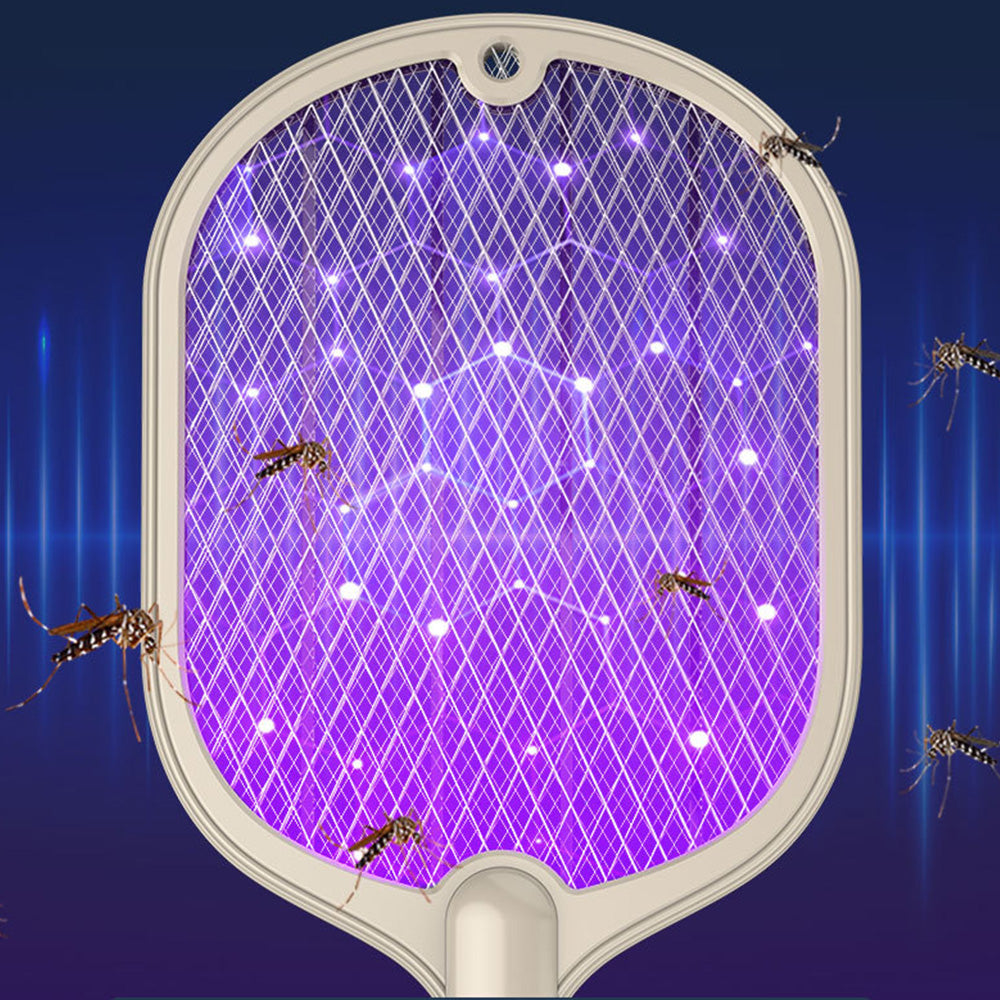 Smart Electric Fly Swatter 2 in 1 UV Light Mosquito Trap 3 Layer Grid USB Charging