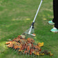 Adjustable Long Handle Metal Leaf Rake for Lawn Garden Yard Soil Loosening