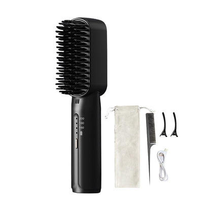 Portable Mini Rechargeable Hair Straightener Negative Ion Straightening Comb