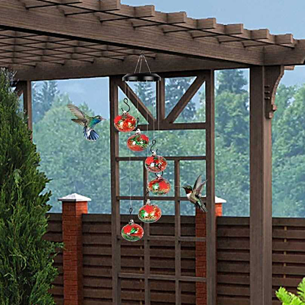 Plastic Hanging Wind Chime Hummingbird Feeder