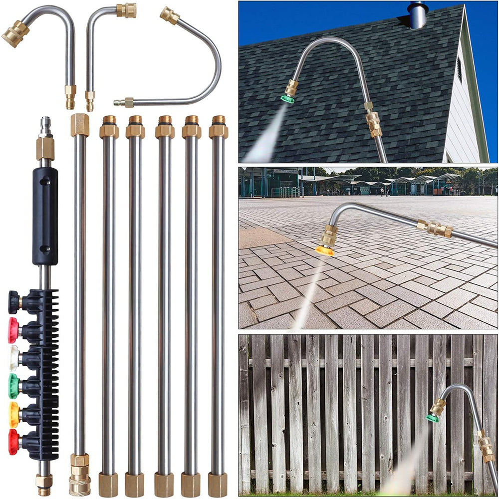 10Pcs Set 1/4 Inch Quick Connect 4000 PSI Pressure Washer Extension Wand