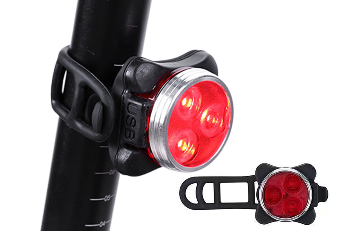 2Pcs USB Rechargeable Bike Lights Front and Rear LED Set