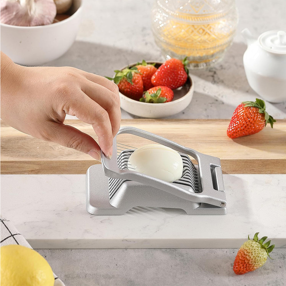 2Pcs Stainless Steel Hard Boiled Egg Slicer