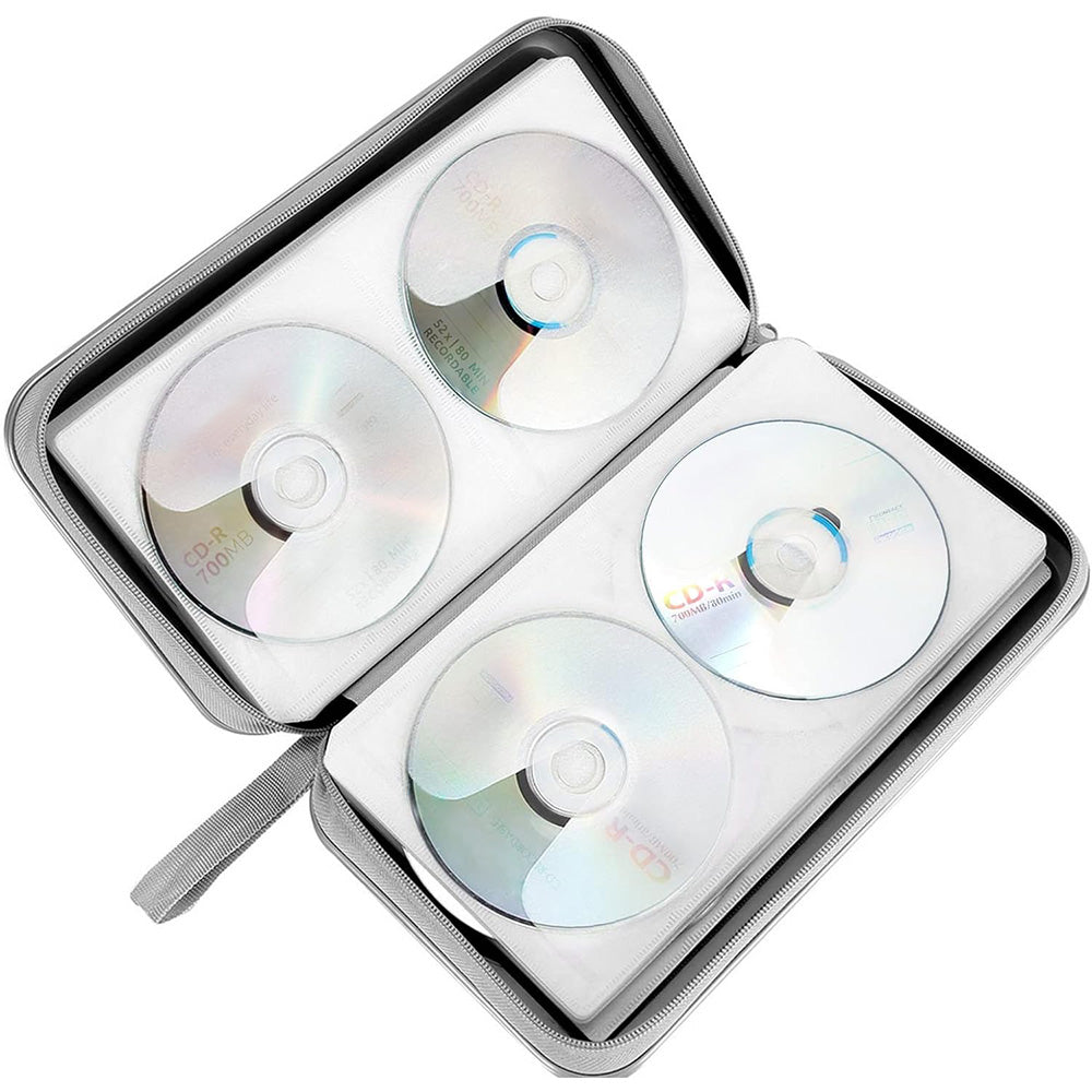 80 Capacity CD DVD Disc Holder Storage Case with Carry Handle