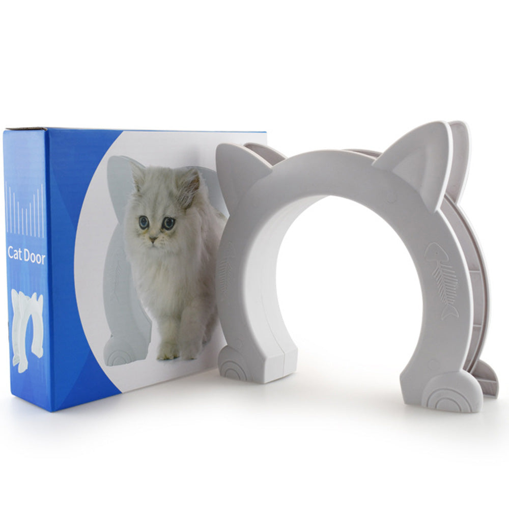 2XWhite Cat Ear Pet Door Frame for Interior Door