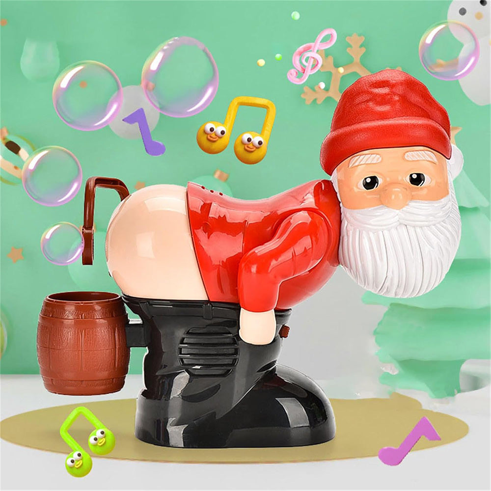 Santa Claus Bubble Machine Christmas Funny Bubble Toy Electric Santa Butt Bubble Machine