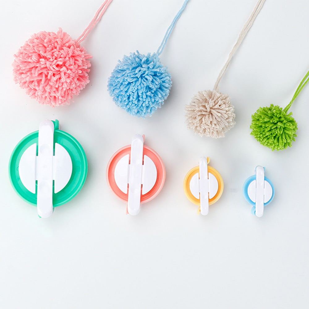 4-Piece Multi-Size Pom Pom Maker Set for DIY Fluff Balls