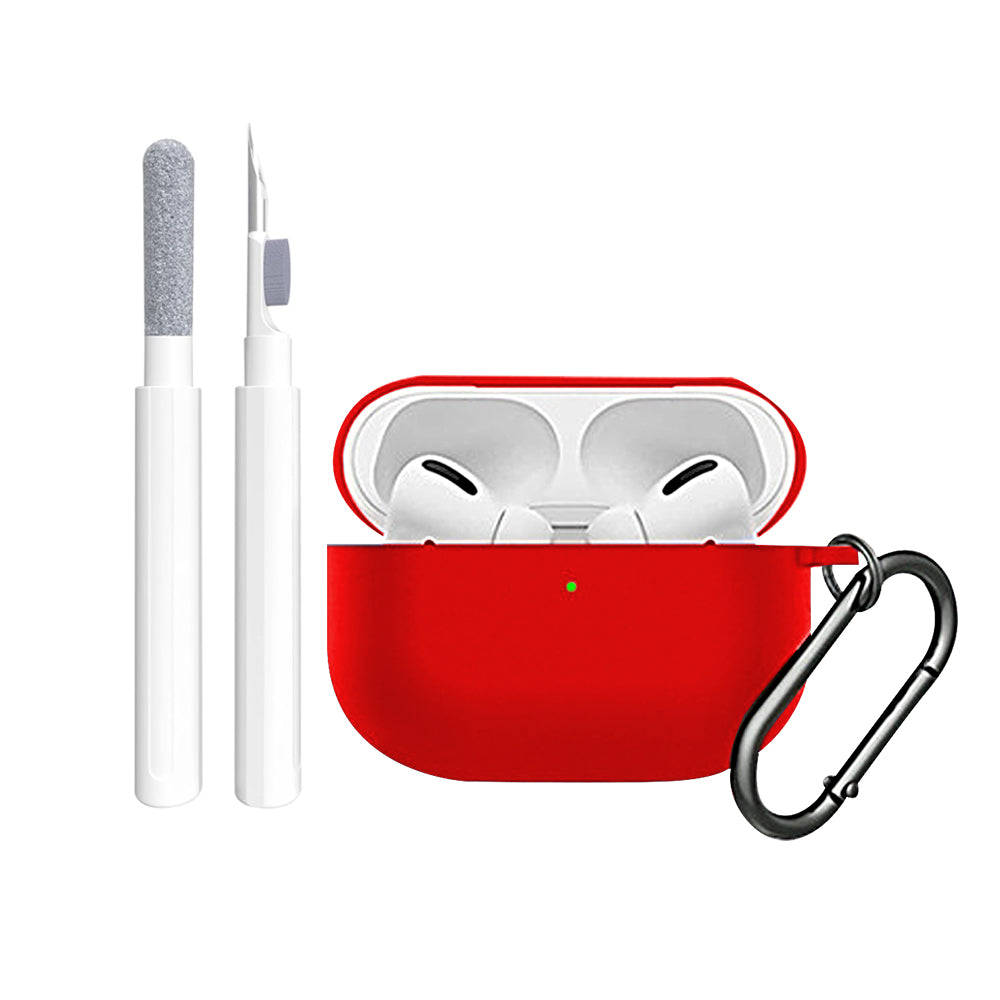 Silicone Case Cover Compatible with AirPods Pro with Cleaner kit  and Keychain