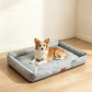 Square Raised Edge Oxford Fabric Sofa Pet Bed for Cats and Dogs-Grey