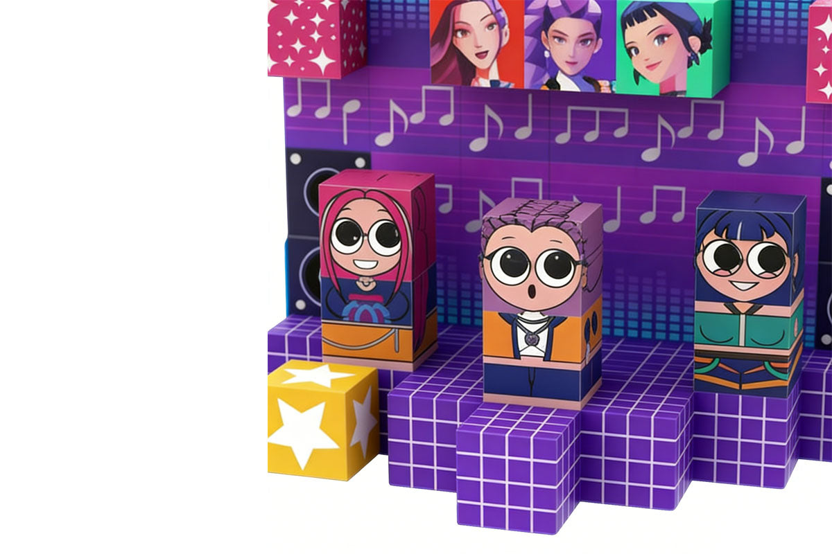 64pcs Stage Theme Magnetic Cube Building Blocks Scene Set Puzzle Assembly Toy