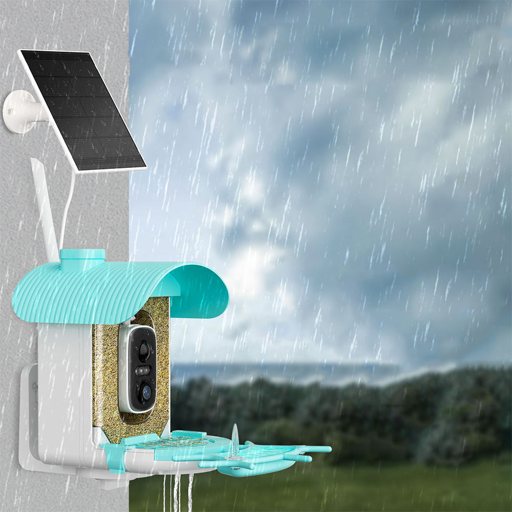 Smart Bird Feeder with Camera AI Identify 10000+ Birds Solar Powered Outdoor Live View for Bird Lovers