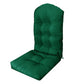 High Back Rocking Chair Cushion Water Resistant Outdoor Seat Pad with Ties-Dark Green