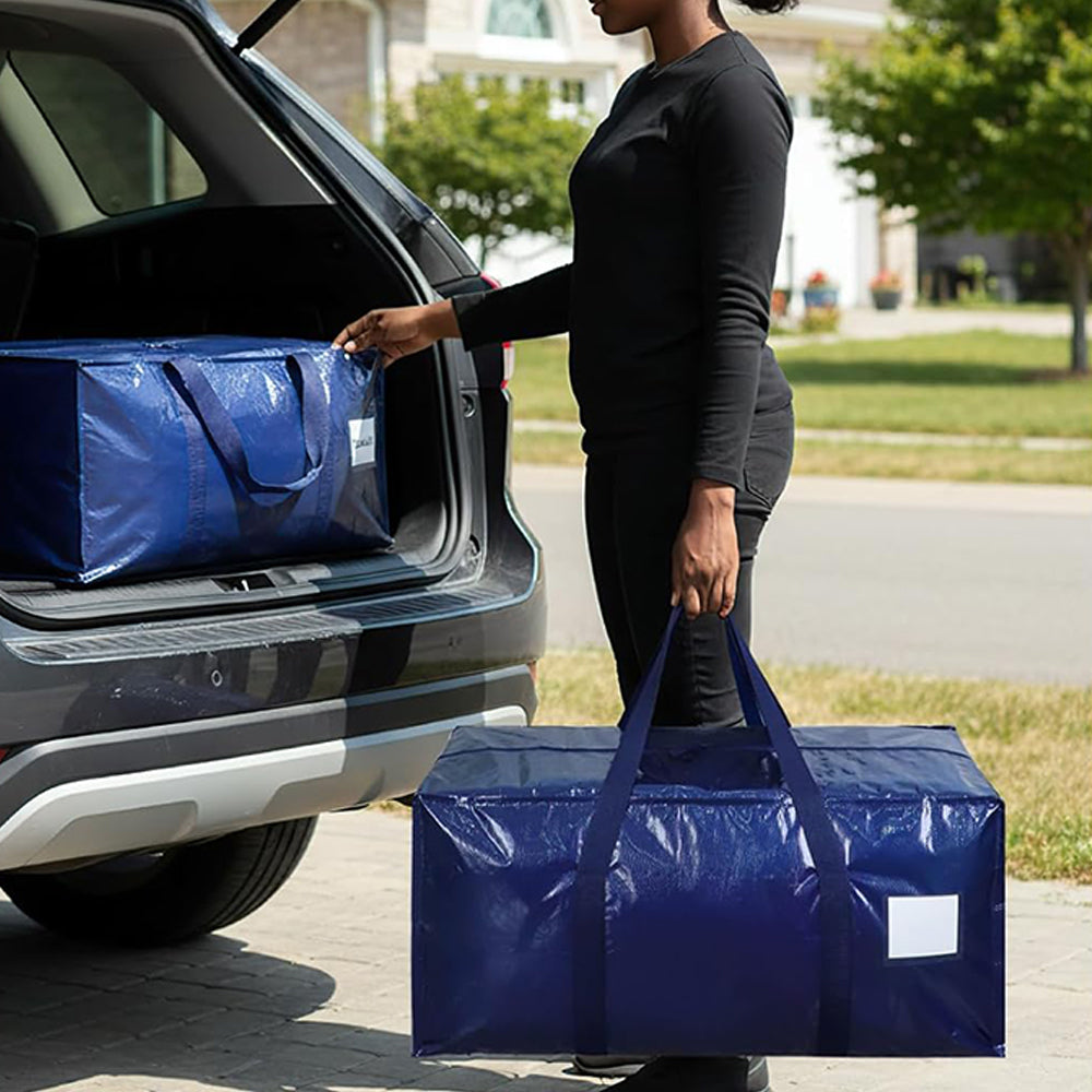 4 Pack Extra Heavy Duty Large Moving Bags with Strong Zipper and Comfortable Handles