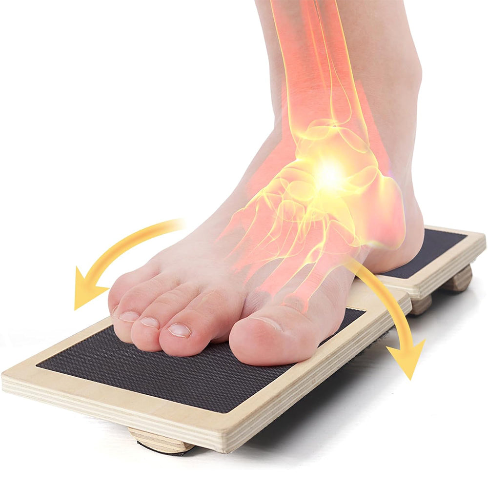 2Pcs Wooden Non-Slip Foot Strengthener Trainer Ankle Balance Board