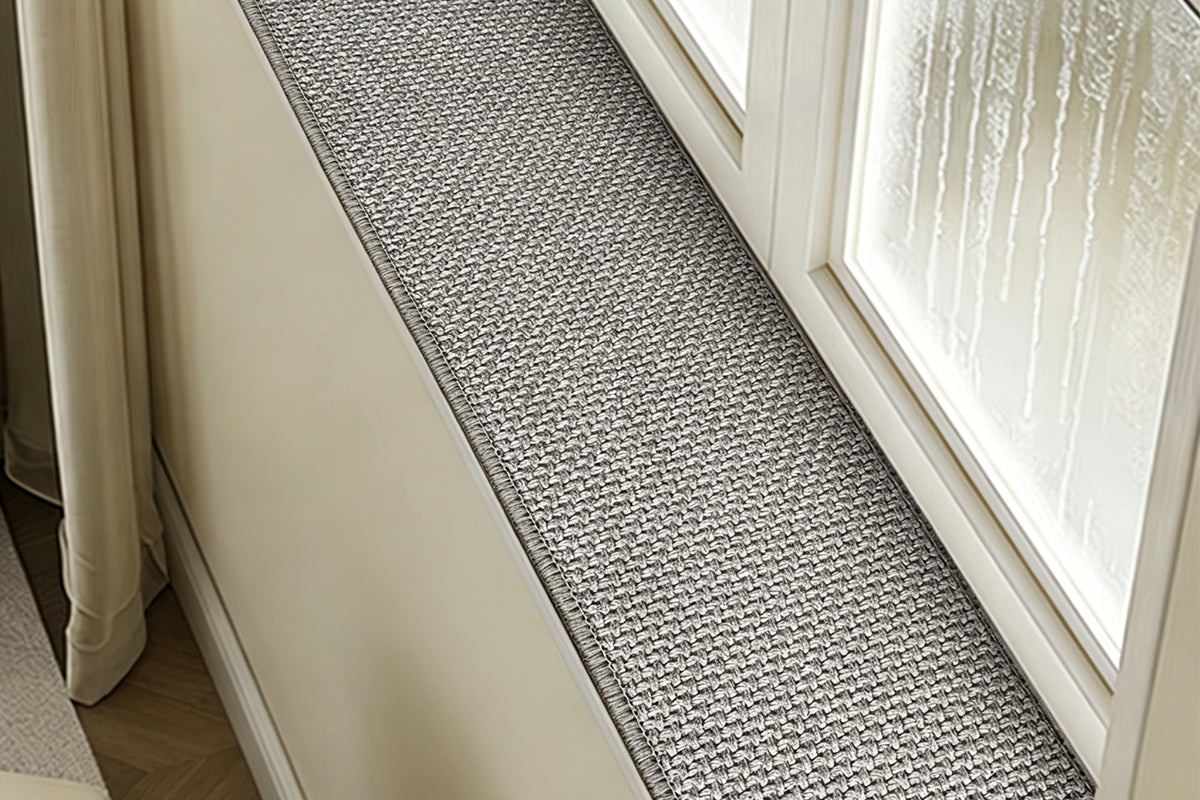 Faux Linen Window Sill Protector Mat Anti-Scratch Window Sill Cover for Bay Window Balcony