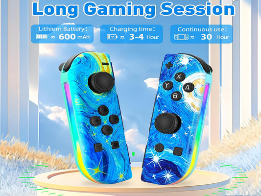 Wireless Game Controller with RGB Light for Nintendo Switch