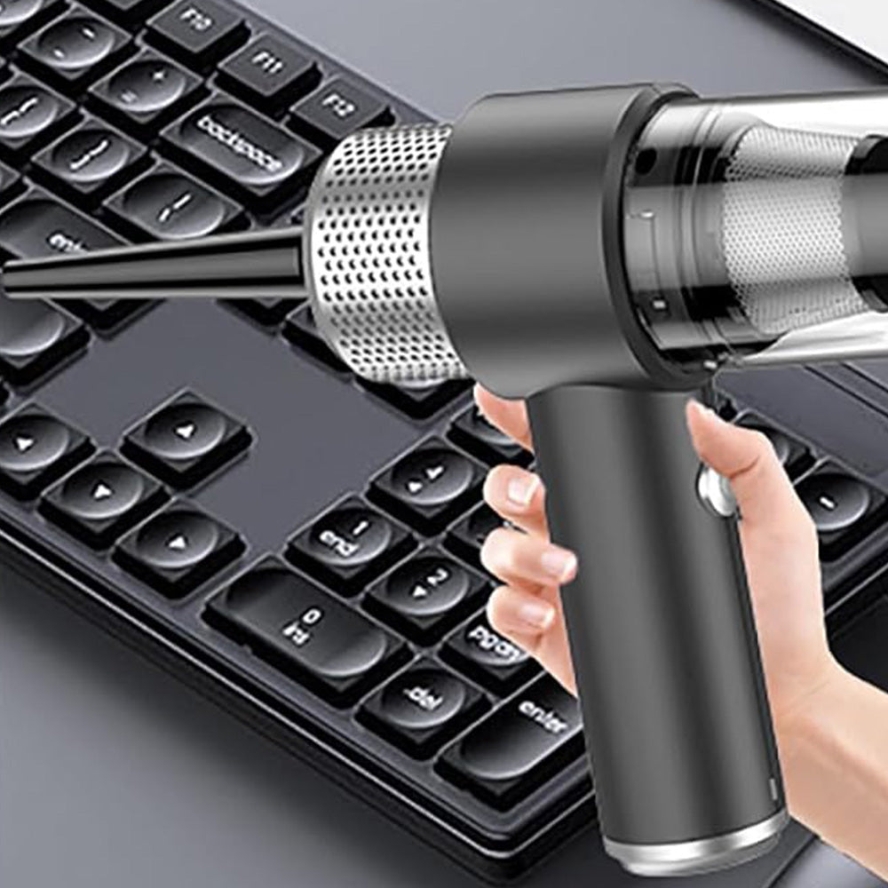 4-in-1 Handheld Air Duster and Car Vacuum Cleaner with LED Light