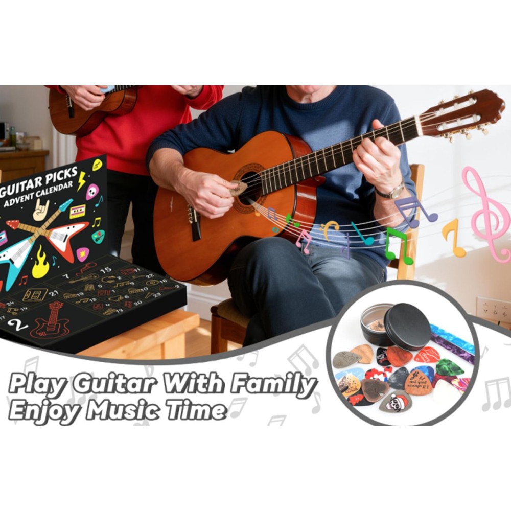 Advent Calendar Christmas Gift Guitar Picks for Guitar Bass Ukulele Players