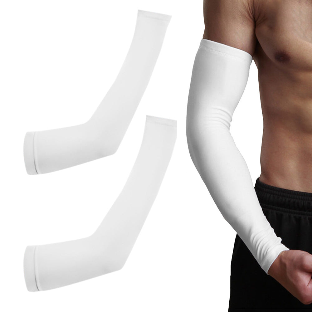 3 Pairs 40cm Straight Nylon Spandex Cooling Arm Sleeves without Thumb Holes