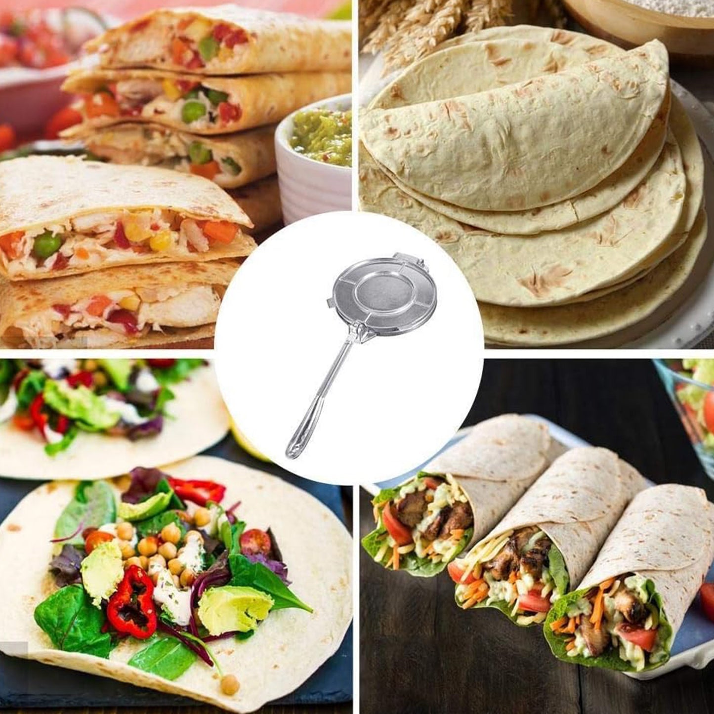 16CM Aluminium Alloy Tortilla Press Flat Bread Maker