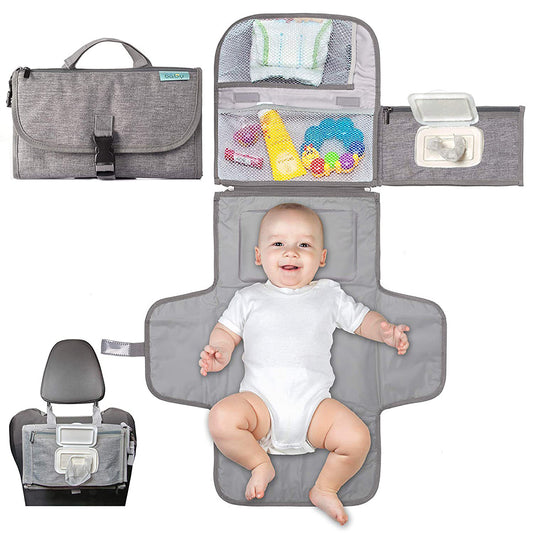Kid Changing Pad with Smart Wipes Pocket Waterproof Travel Changing Kit
