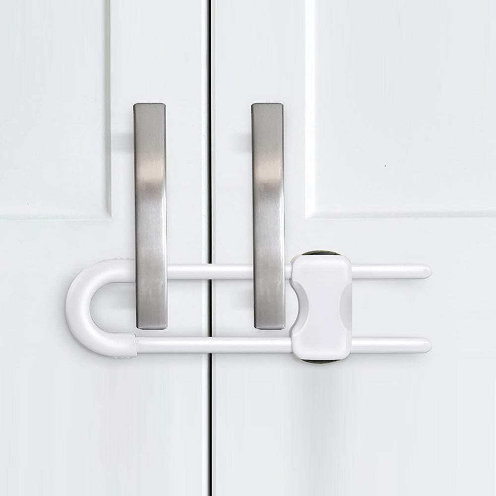 5Pcs Cabinet Locks U-Shaped Drawers Locks for Knob Handle on Door Cupboard