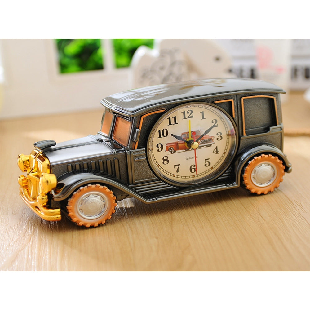 Vintage Car Retro Desk Clock Analog Digital Timepiece for Home and Office