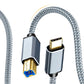 USB 2.0 Printer Cable Type C to USB 2.0 and USB to USB 2.0 1.5m Braided Cord for Scanner