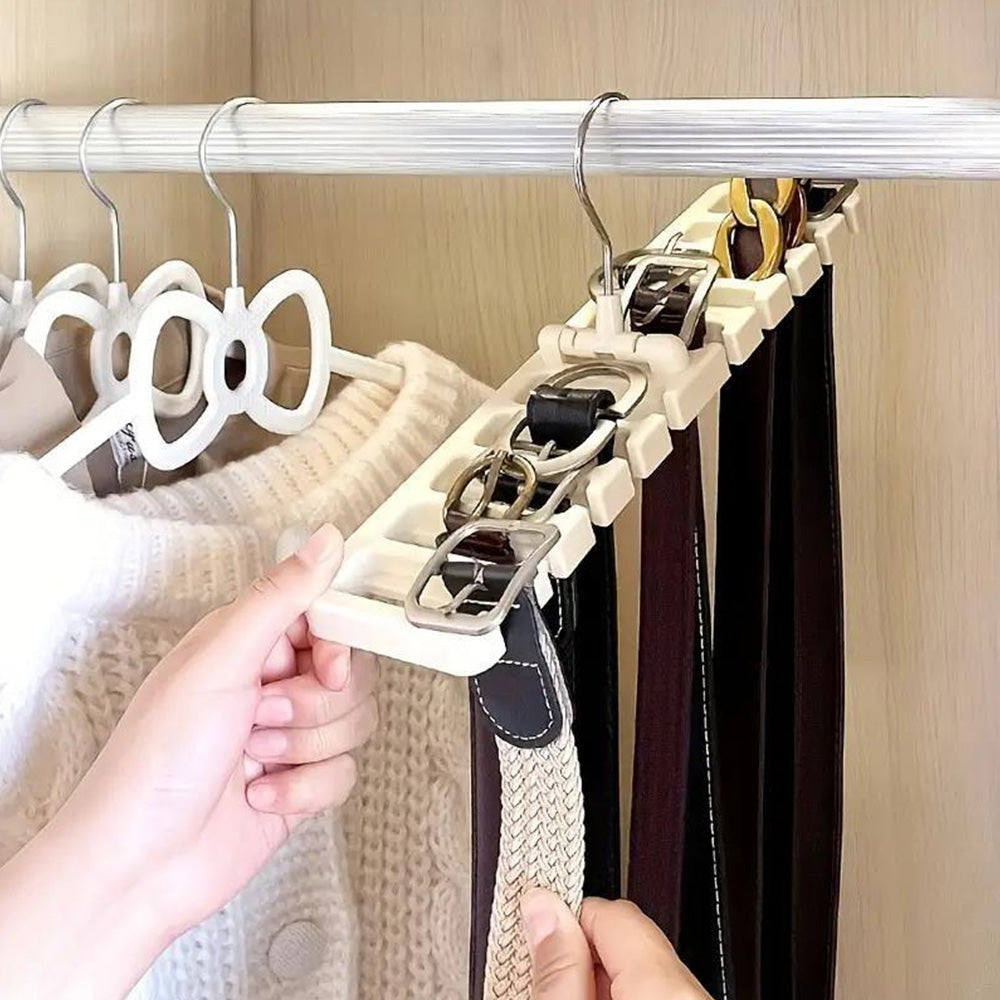 2Pcs Belt and Tie Hanger for Closet Organizer with 20 Hooks