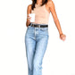 Women PU Leather Waist Belt Gold Pin Buckle Casual Belt for Jeans Dress