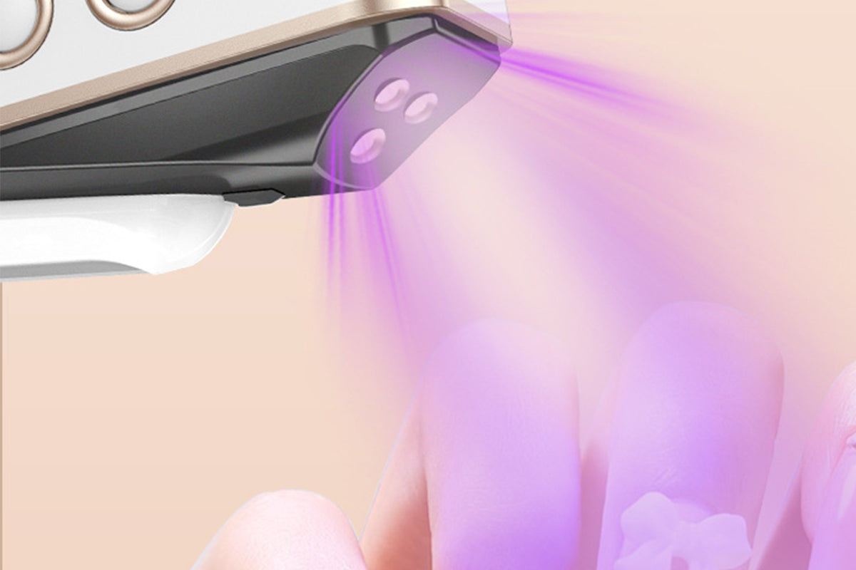 5-in-1 Electric Nail Trimmer with UV Lamp LED Light Shaver Polisher