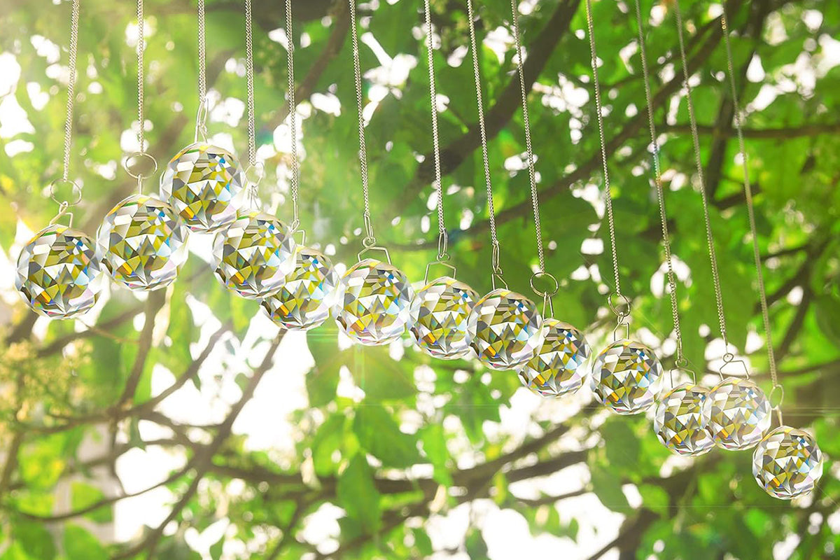 10Pcs Clear Crystal Pendants Crystal Glass Chandelier Prism for Curtain Lamp Garden