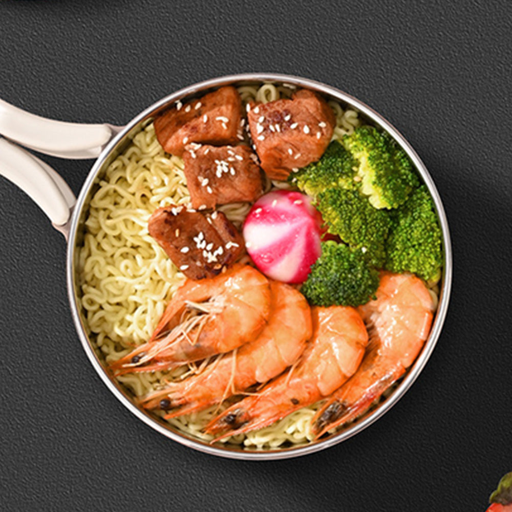 1200ML Large Ramen Bow with Lid Spoon Storage Bag Stainless Steel Food Container for Microwave