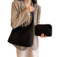Bucket Bag with Purse Suede Bag Suede Tote Bag Suede Hobo Bags