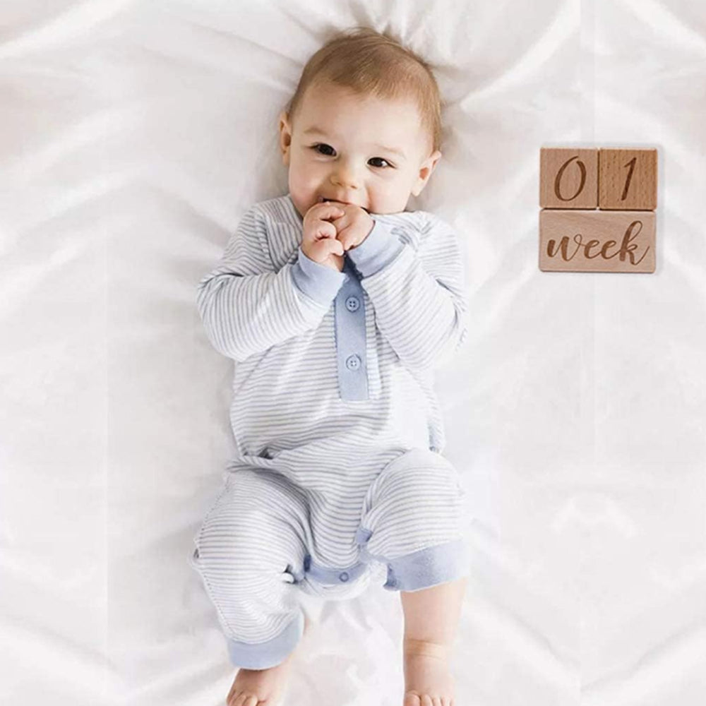 6Pcs Wooden Milestone Block Cute Photography Prop Ornament