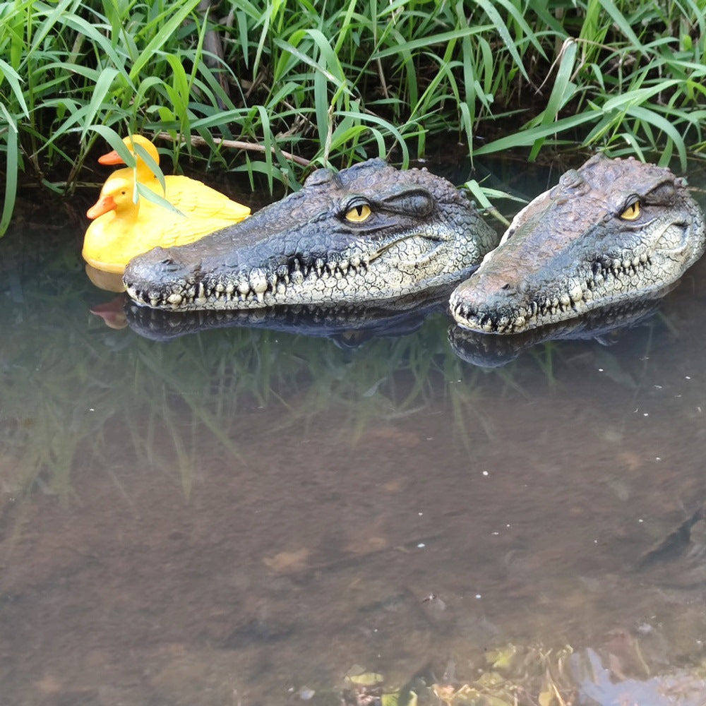 Realistic Floating Alligator Head Decoration for Pools and Ponds