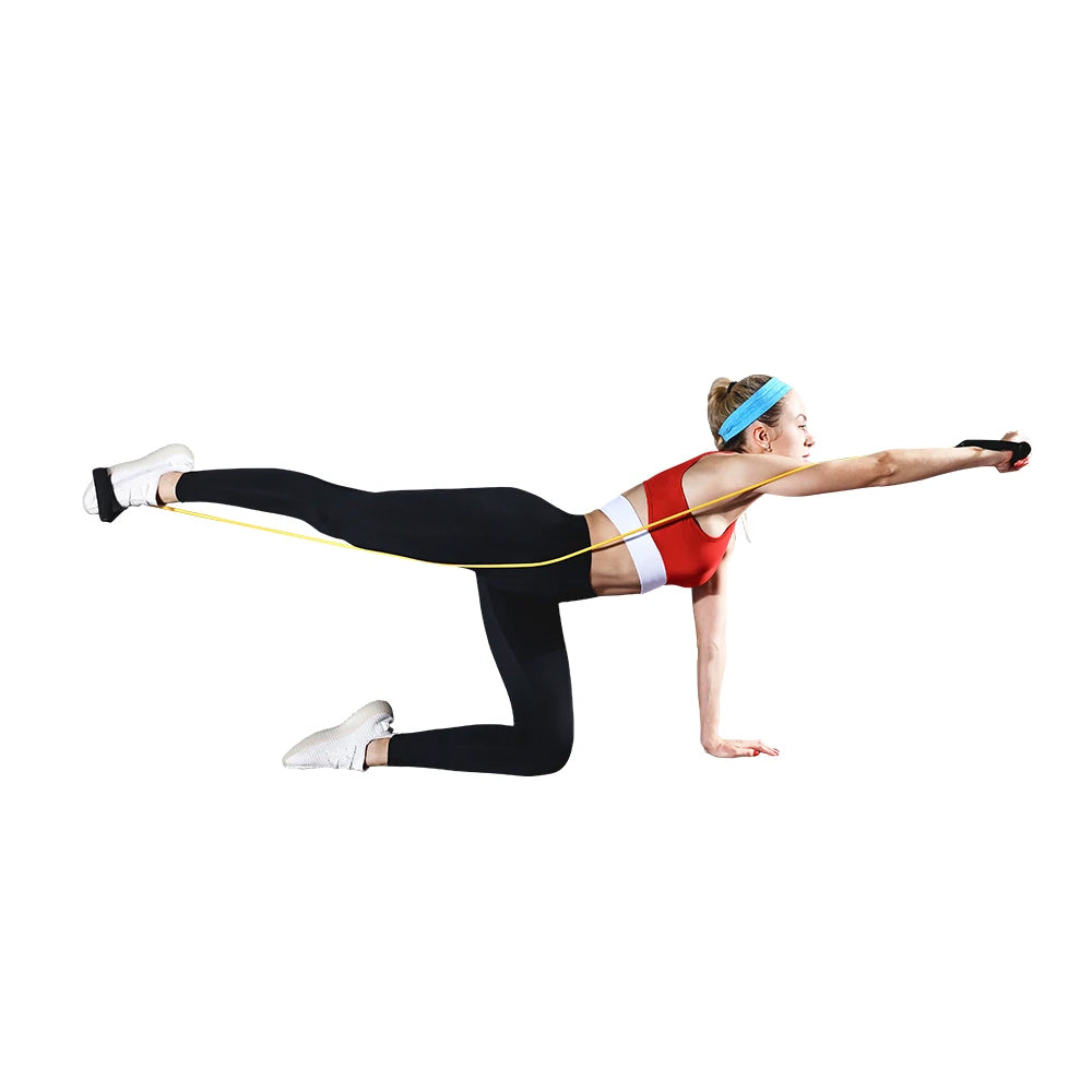 11Pcs Exercise Resistance Band Set Home Gym Fitness Elastic Tube