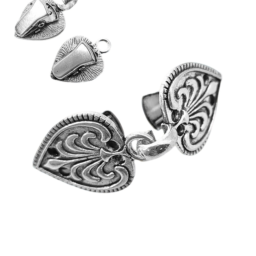 4 PCS Vintage Sweater Clips Alloy Silver Cardigan Clips for Shawl Dress