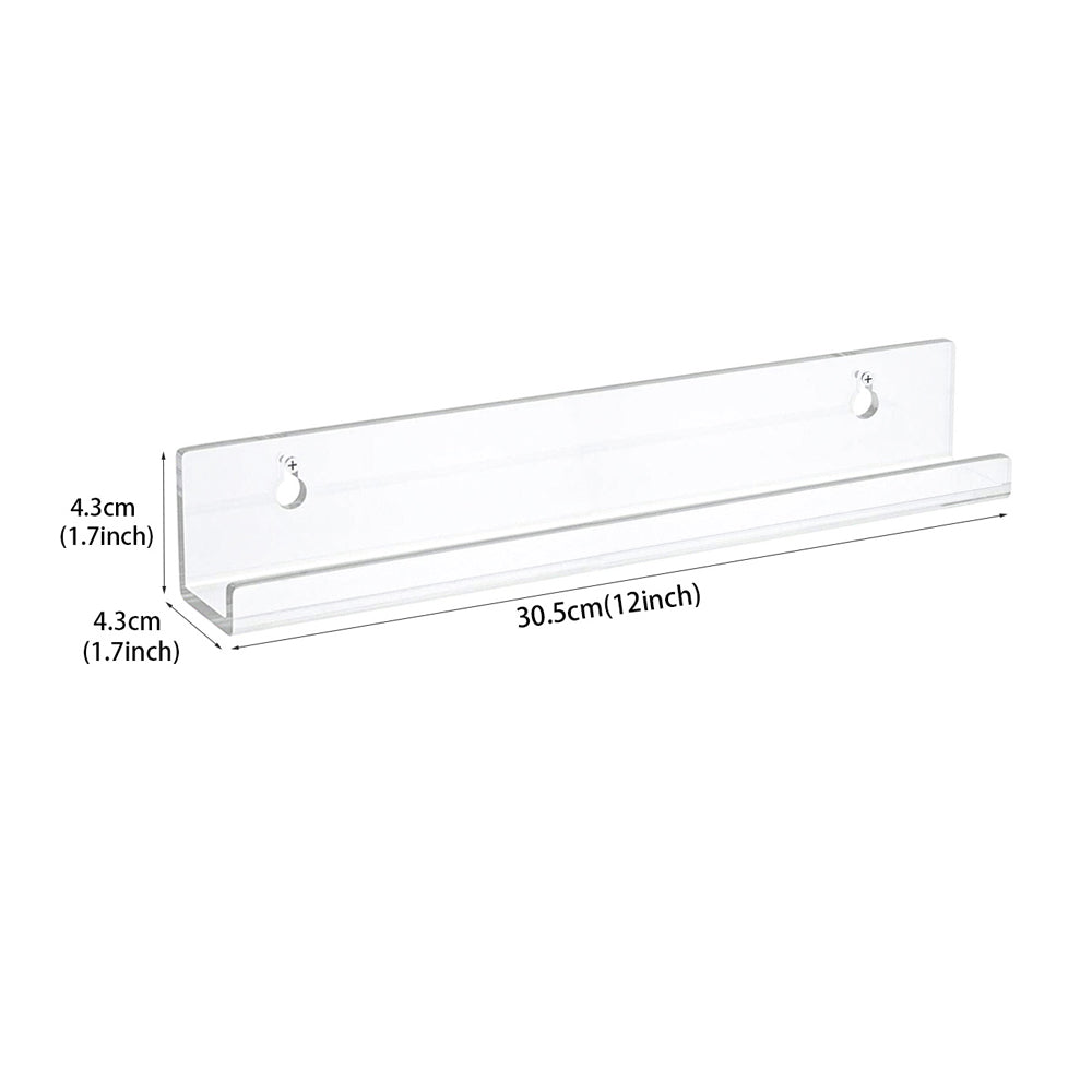 6Pcs 12 Inch Clear Acrylic Wall Mount Vinyl Record Shelves