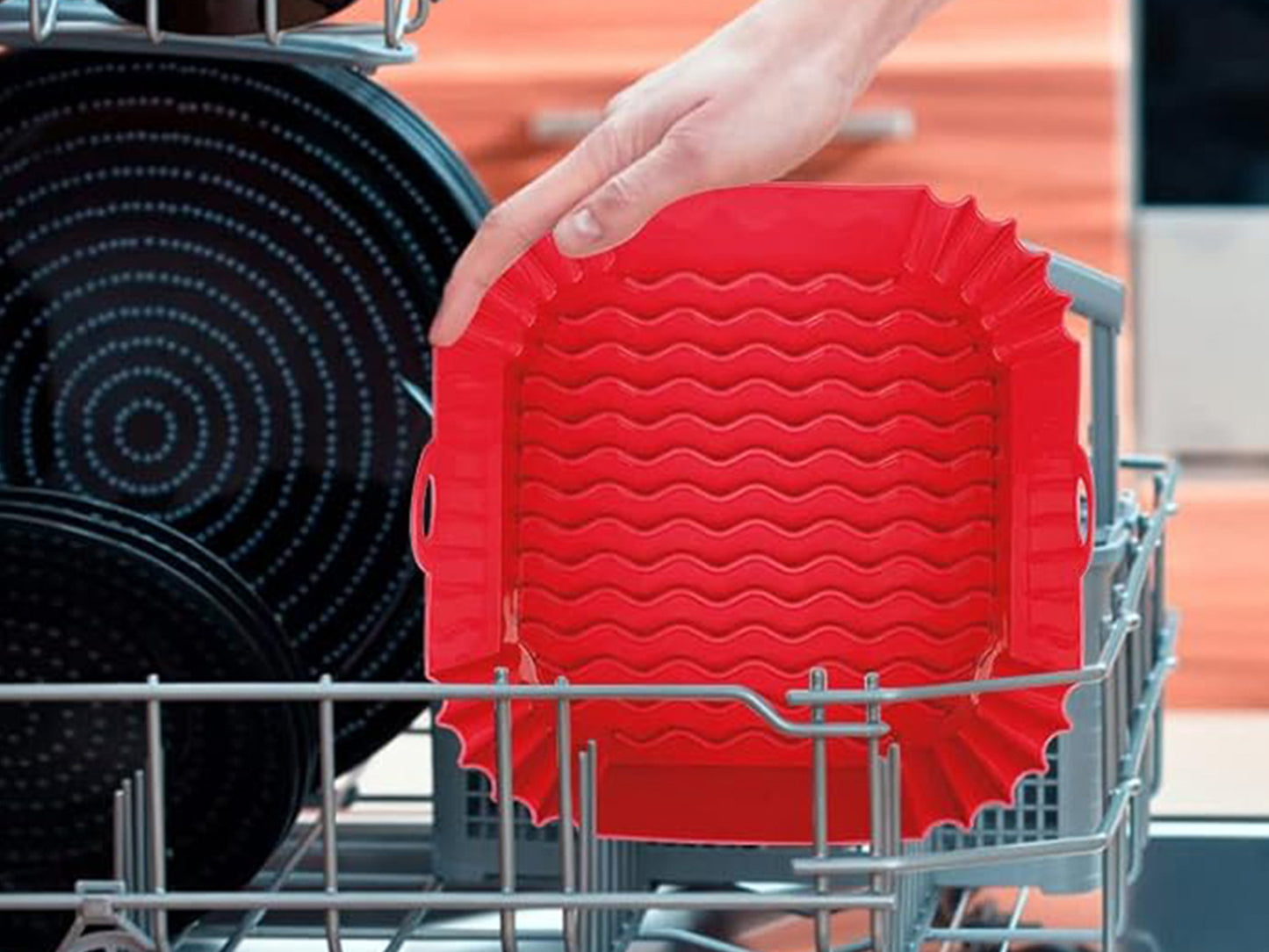 2pcs Square Silicone Air Fryer Liners Reusable Air Fryer Pot Air Fryer Inserts