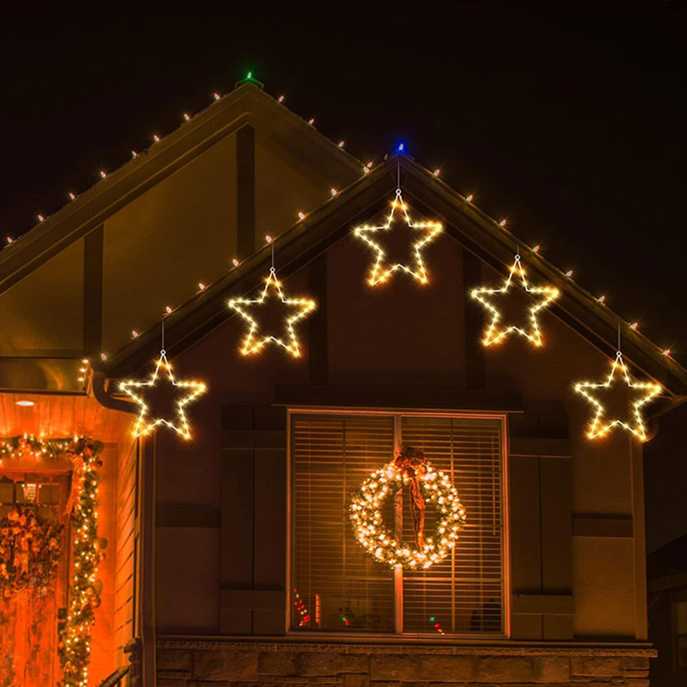 3Pcs 30CM Christmas LED Star Decoration Lights Battery Operated Christmas Decoration