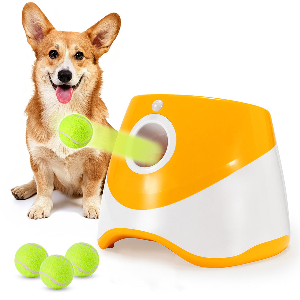 Automatic Dog Tennis Ball Launcher with 3 Balls and 3 Throwing Distances